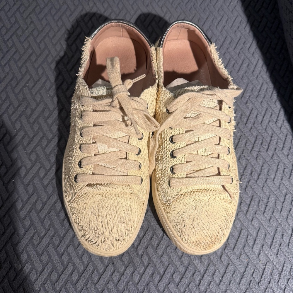 Johnston & Murphy ‘Emerson’ Off White Italian Snake Print Leather Sneakers